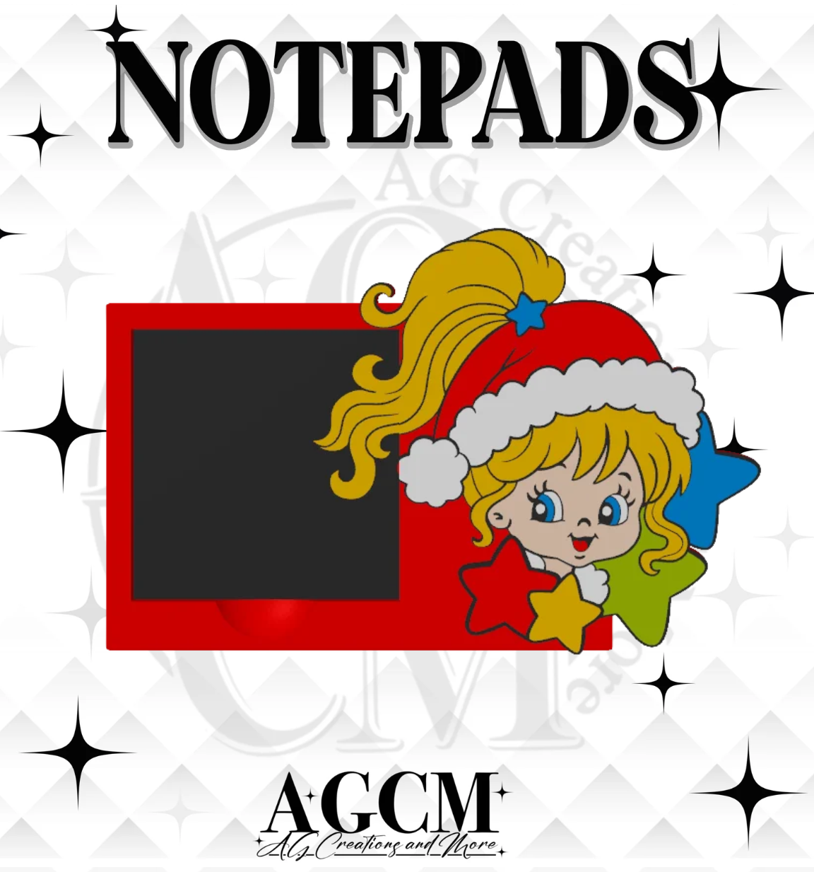 Rainbow Girl Christmas 3D Sticky Notepad (wholesale)
