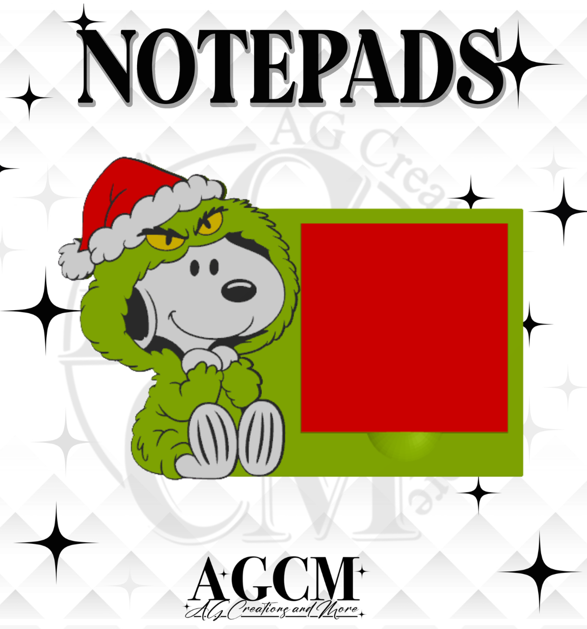 G- Christmas Pup 3D Sticky Notepad STL 3MF files