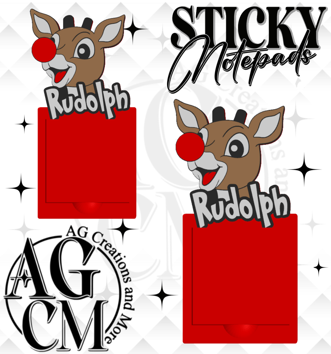 Red Nose Reindeer 3D Sticky Notepad (wholesale)