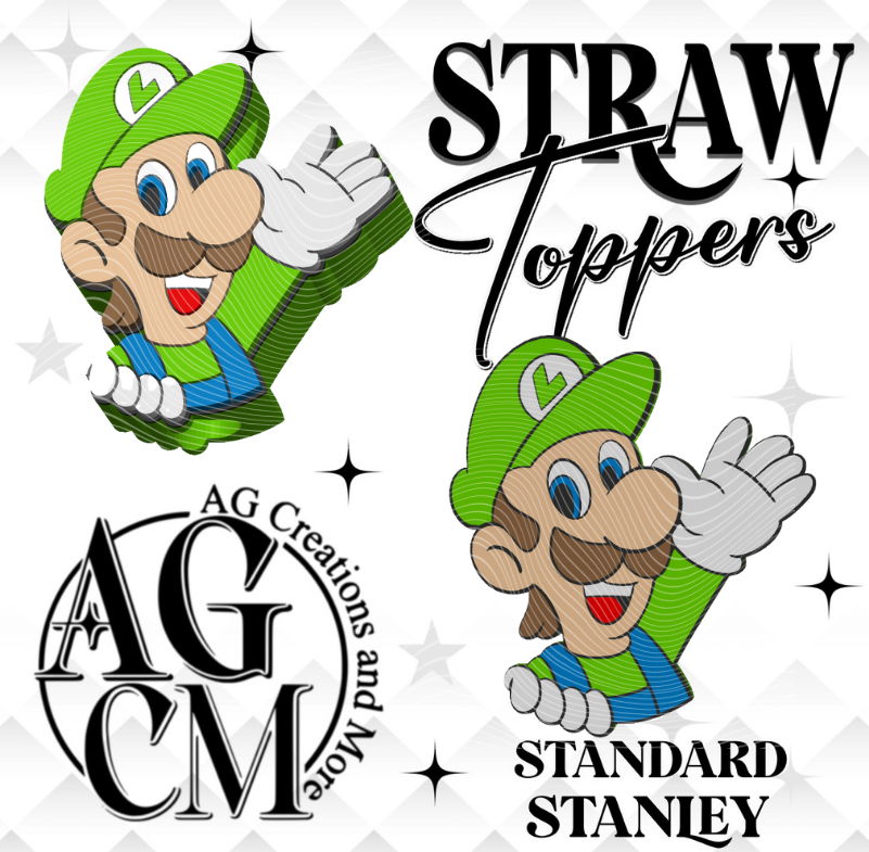 Green Boy 3D Straw Topper 3MF File