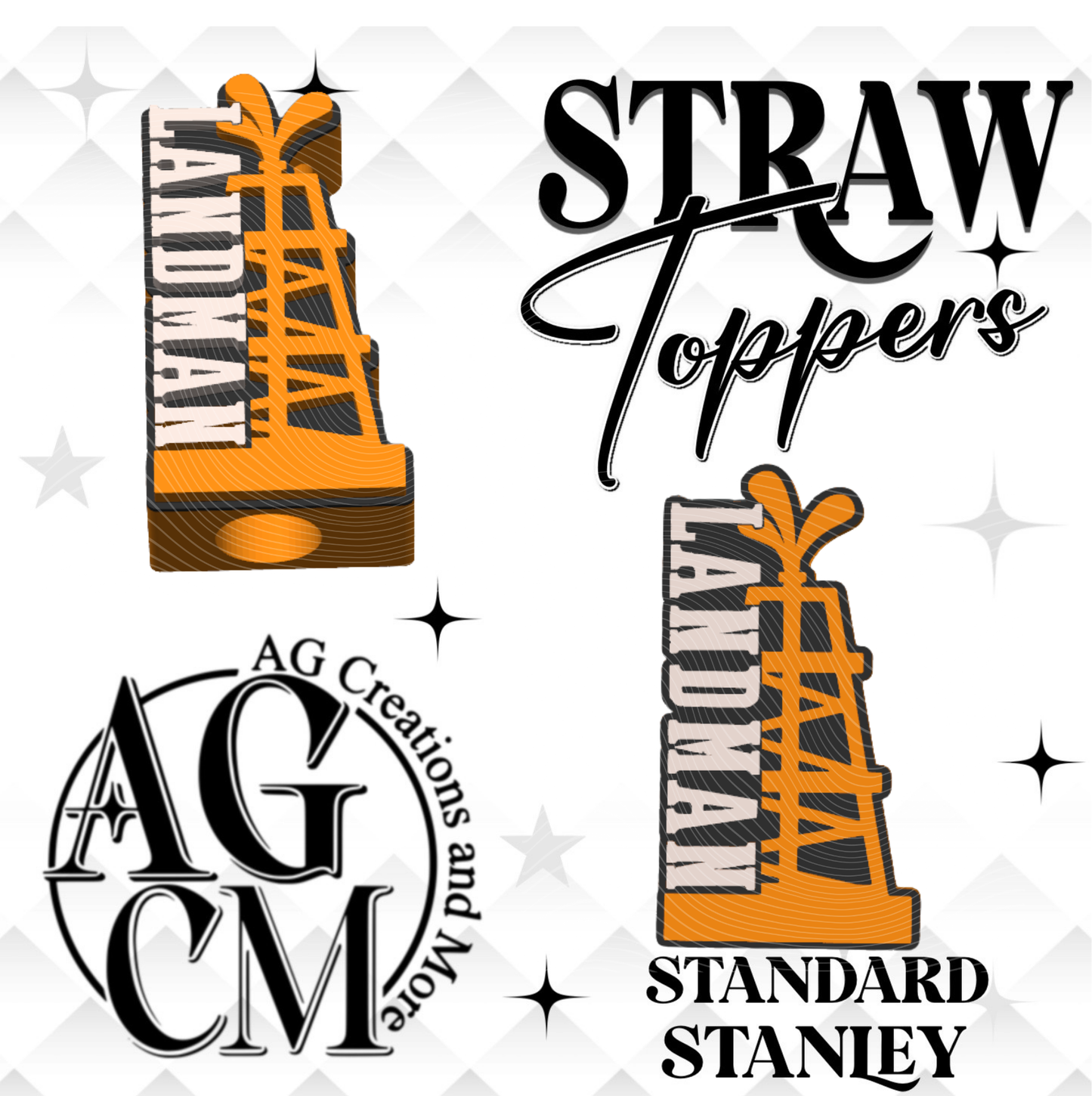 Oil Rig 3D Straw Topper (wholesale)