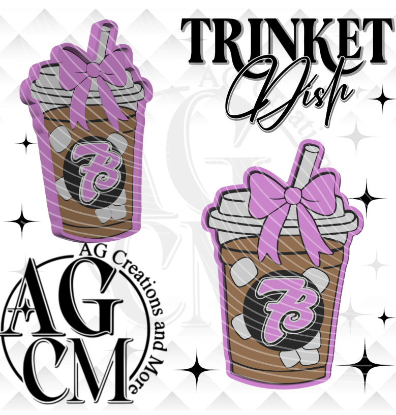 Pink Ice Coffee Drink 7B 3D Trinket Dish (wholesale)