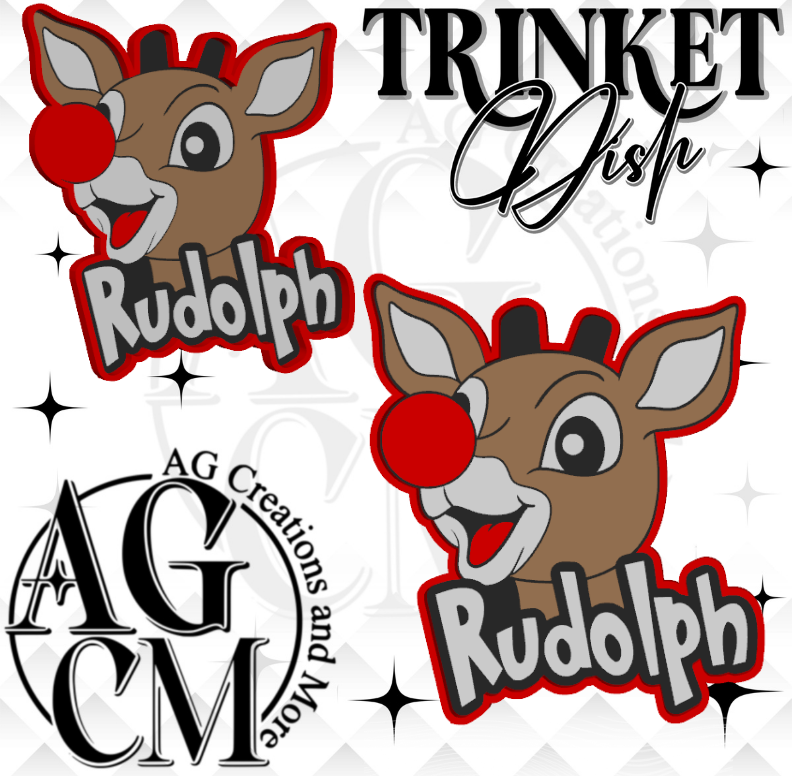 Red Nose Reindeer 3D Trinket Dish (wholesale)