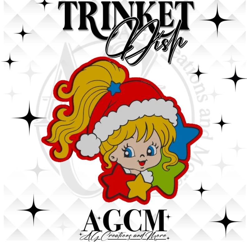 Rainbow Girl Christmas 3D Trinket Dish (wholesale)