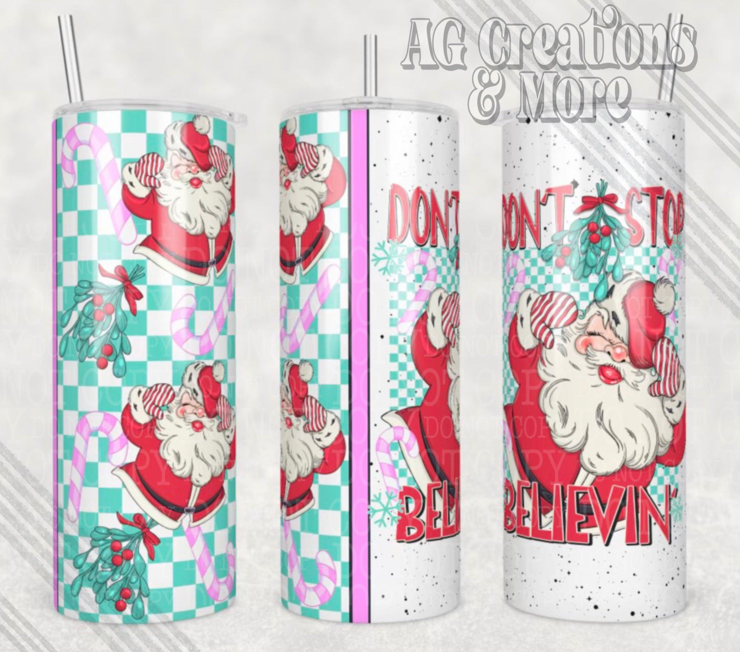 Don't Stop Believing Christmas Tumbler Digital File