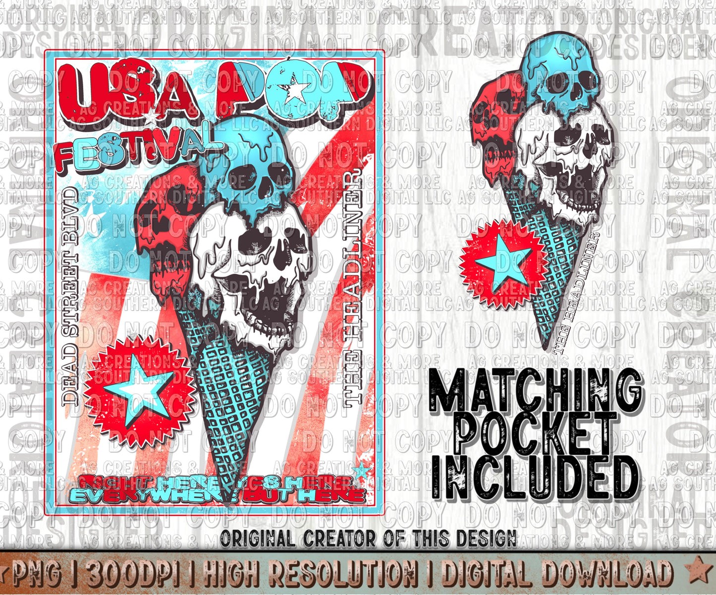 USA Pop Pocket Set Digital Download PNG