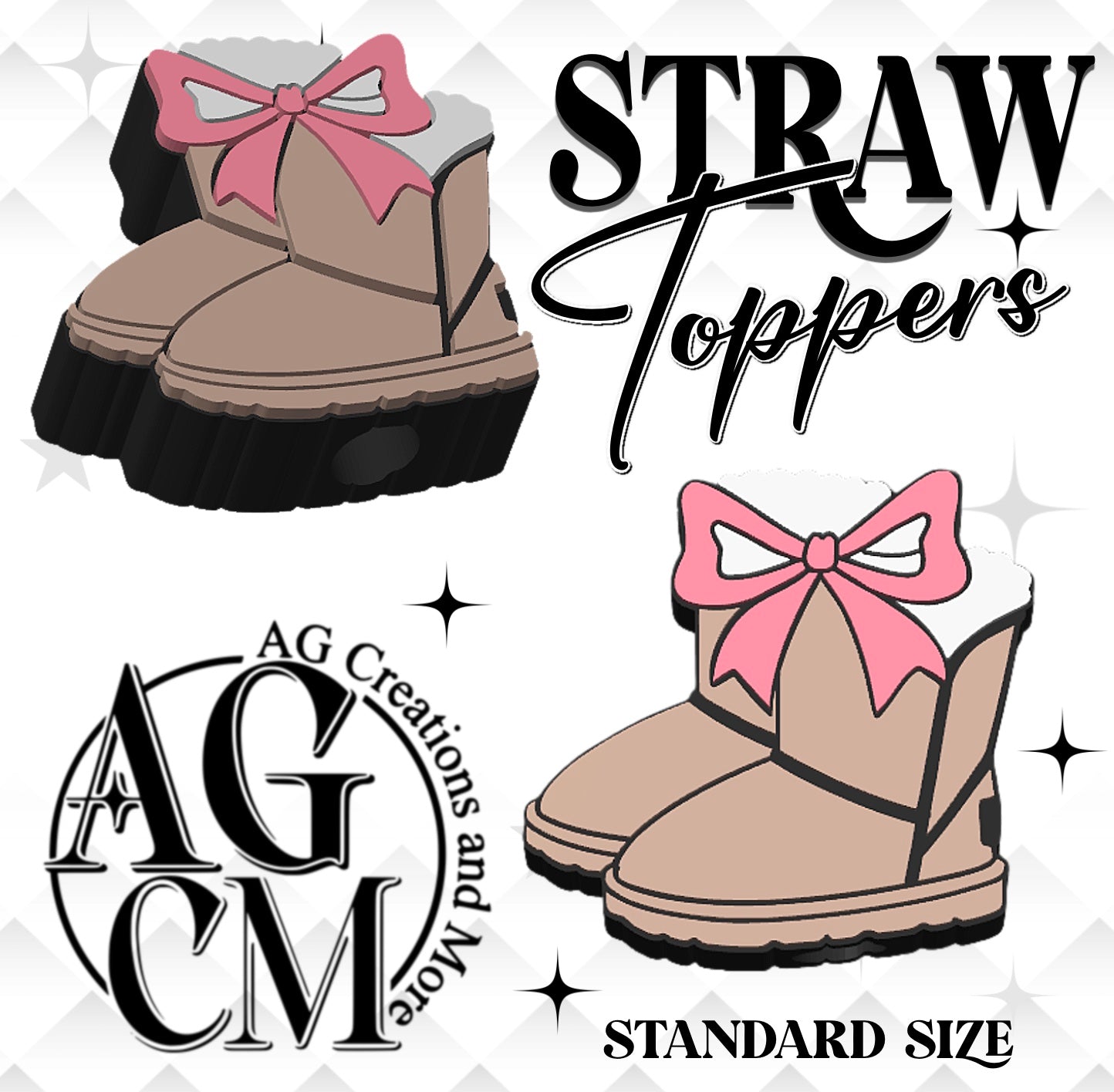Ugg Boots 3D Straw Toppers