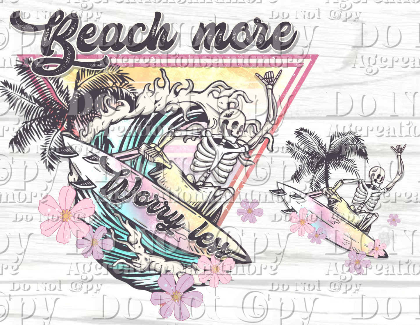 Beach More Worry Less Digital Download PNG