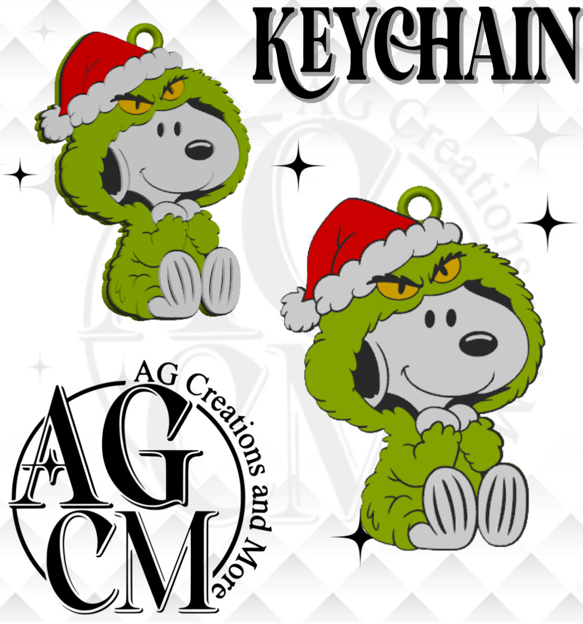 G- Christmas Pup 3D Keychain STL / 3MF Files