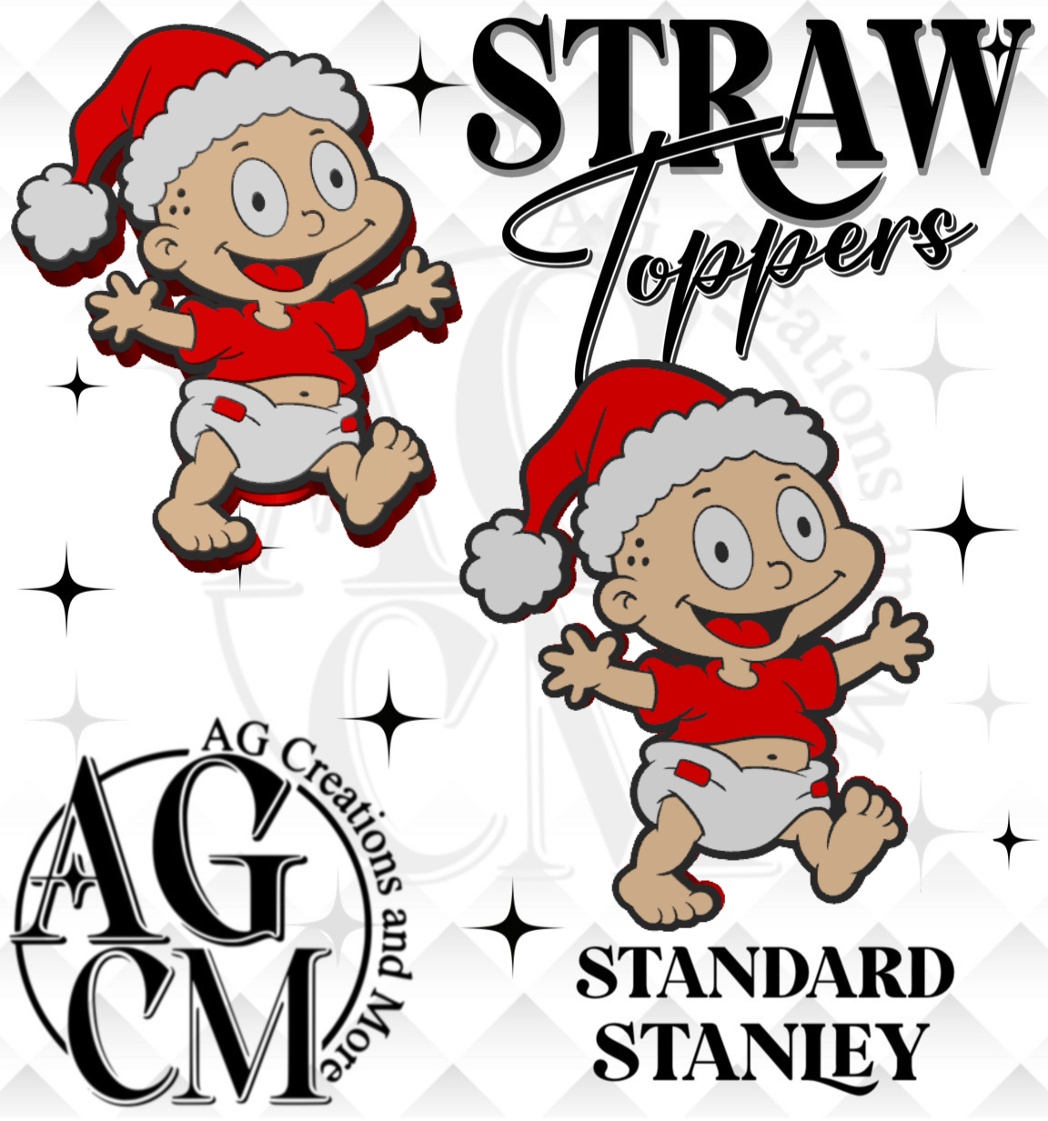 90s Baby 3D Straw Topper (wholesale)