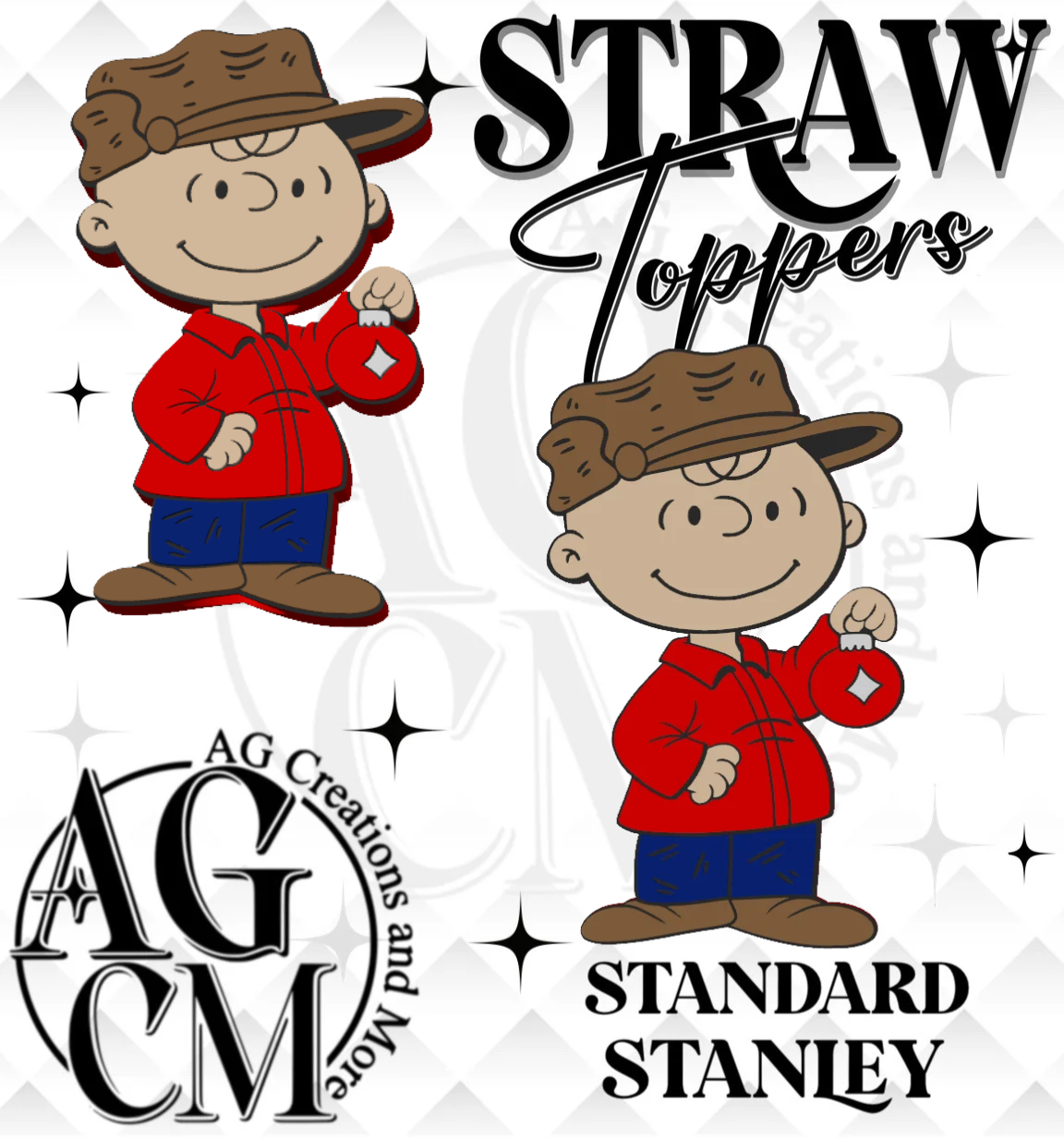 CB Christmas 3D Straw Topper 3MF File