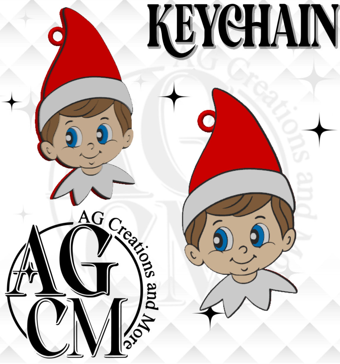 Naughty Elf 3D Keychain STL / 3MF Files