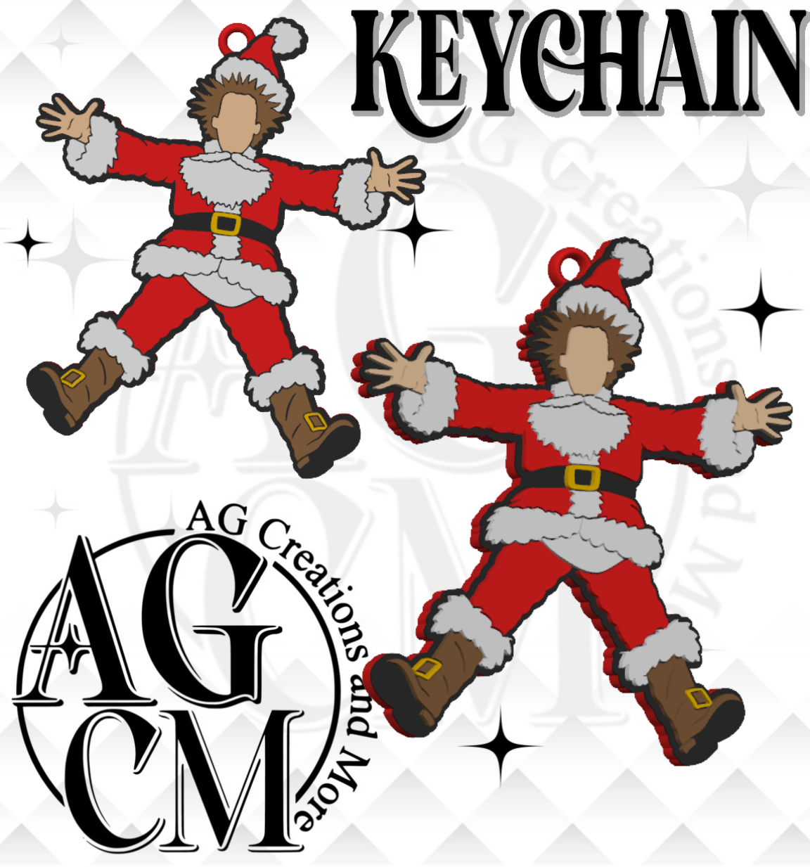 Crazy Santa 3D Keychain (wholesale)