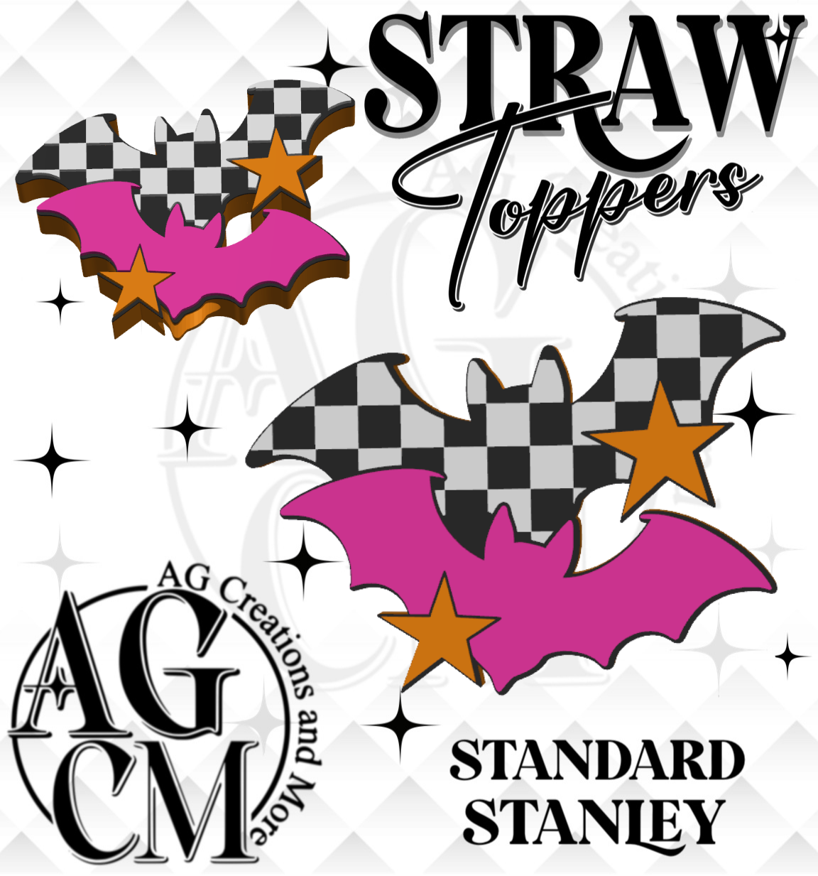 Freaking Bats 3D Straw Topper (wholesale)