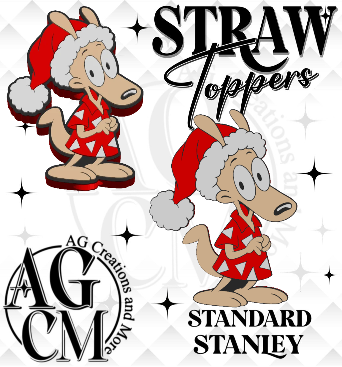 90s Wacky Wallaby 3D Straw Topper (wholesale)