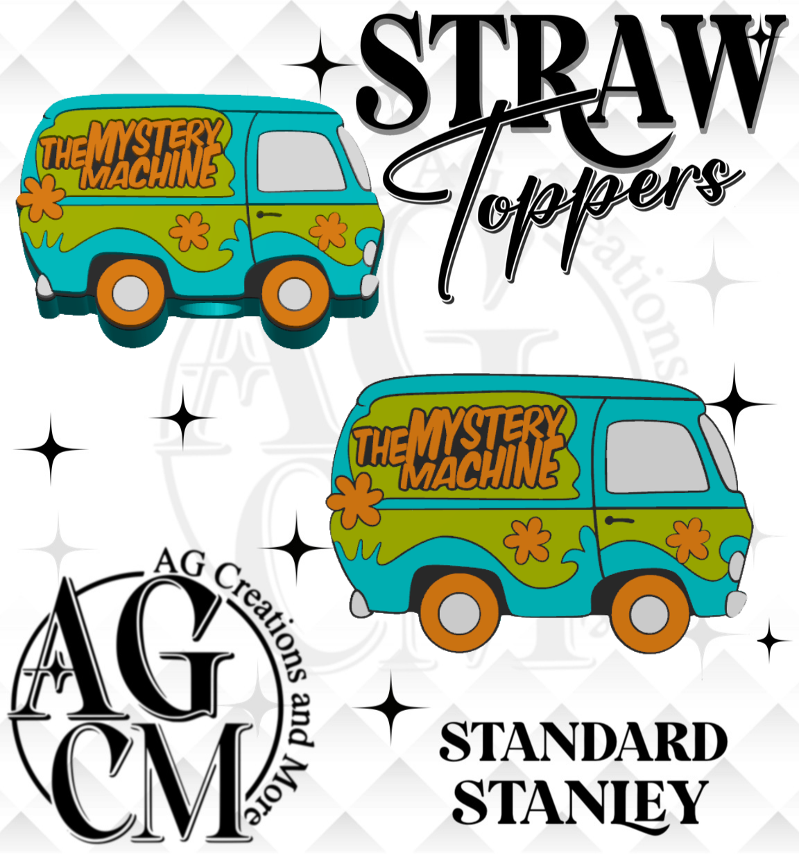 Mystery Van 3D Straw Topper 3MF File