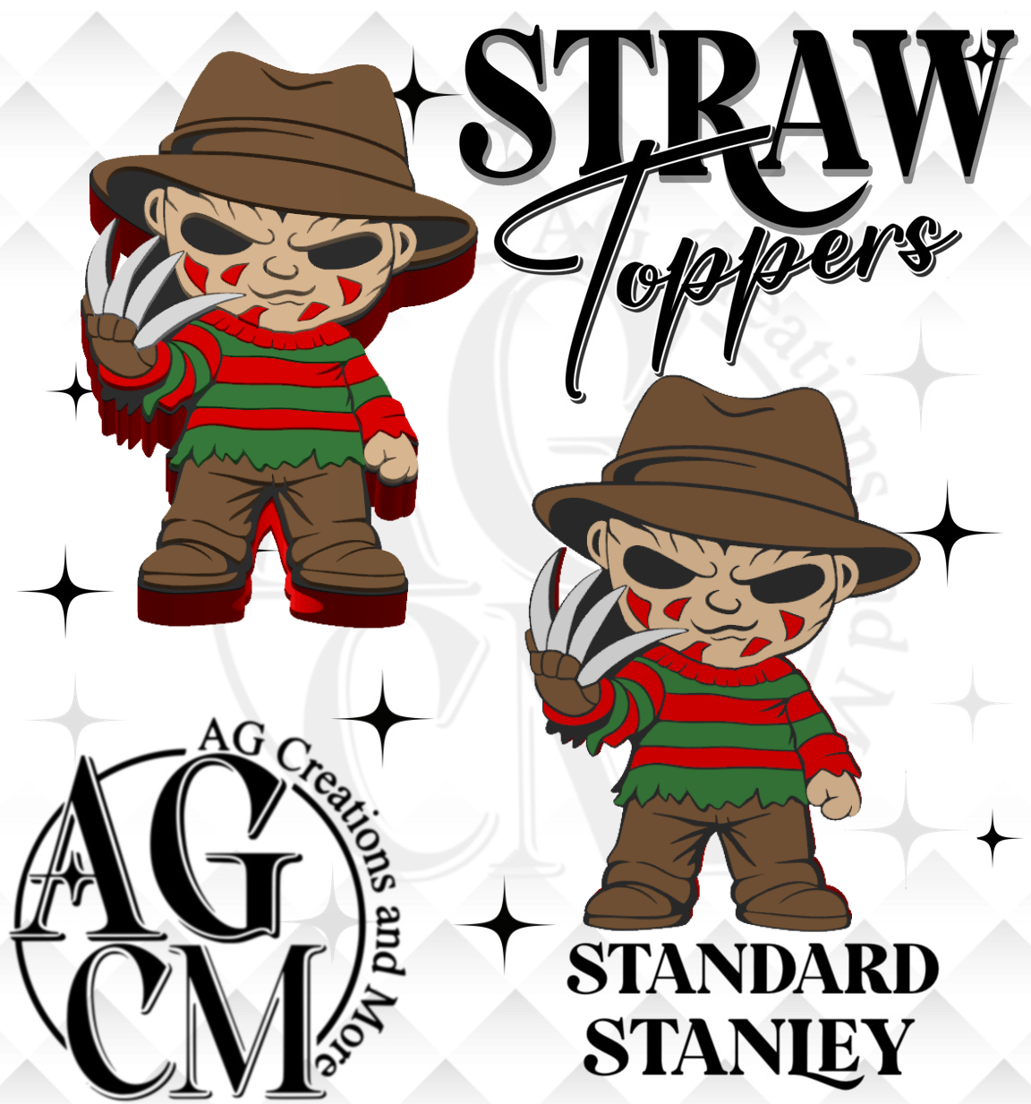 Elm Street 3D Straw Topper 3MF File