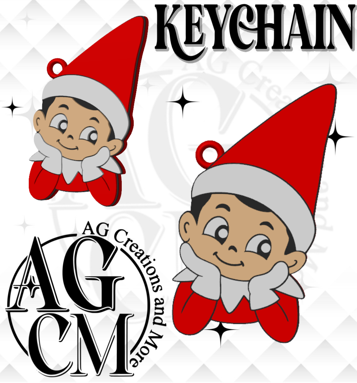 Elf Boy 3D Keychain STL / 3MF Files