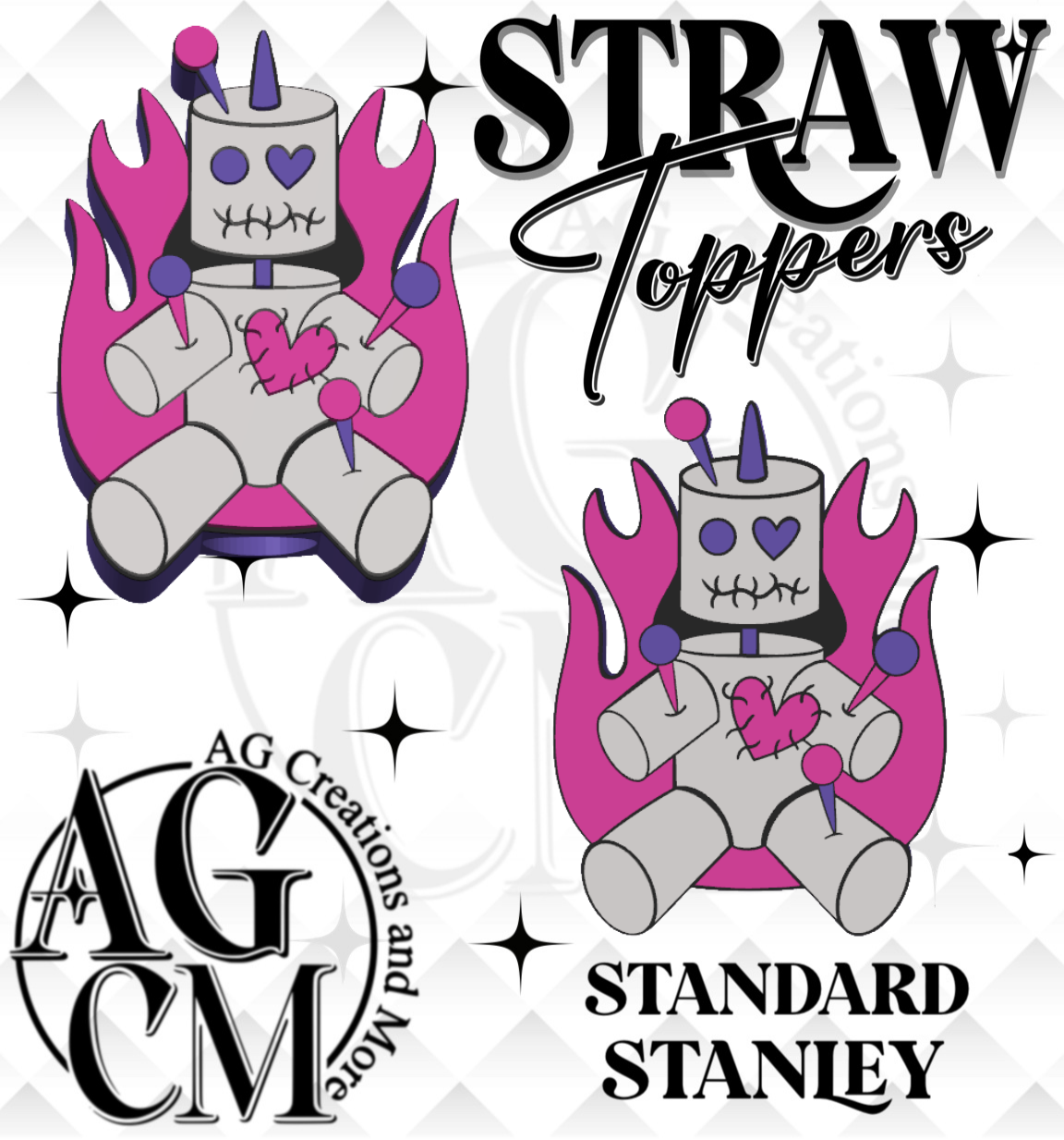 Voo 3D Straw Topper (wholesale)