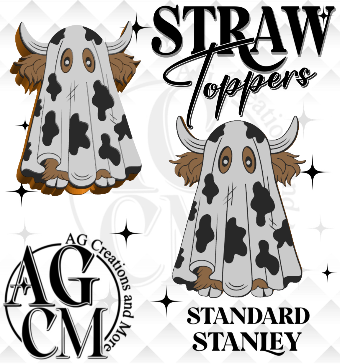 Boo yall 3D Straw Topper 3MF File