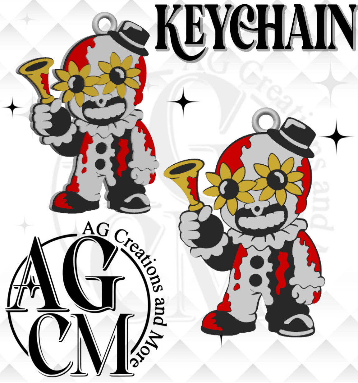 Terrifying Clown 3D Keychain (wholesale)