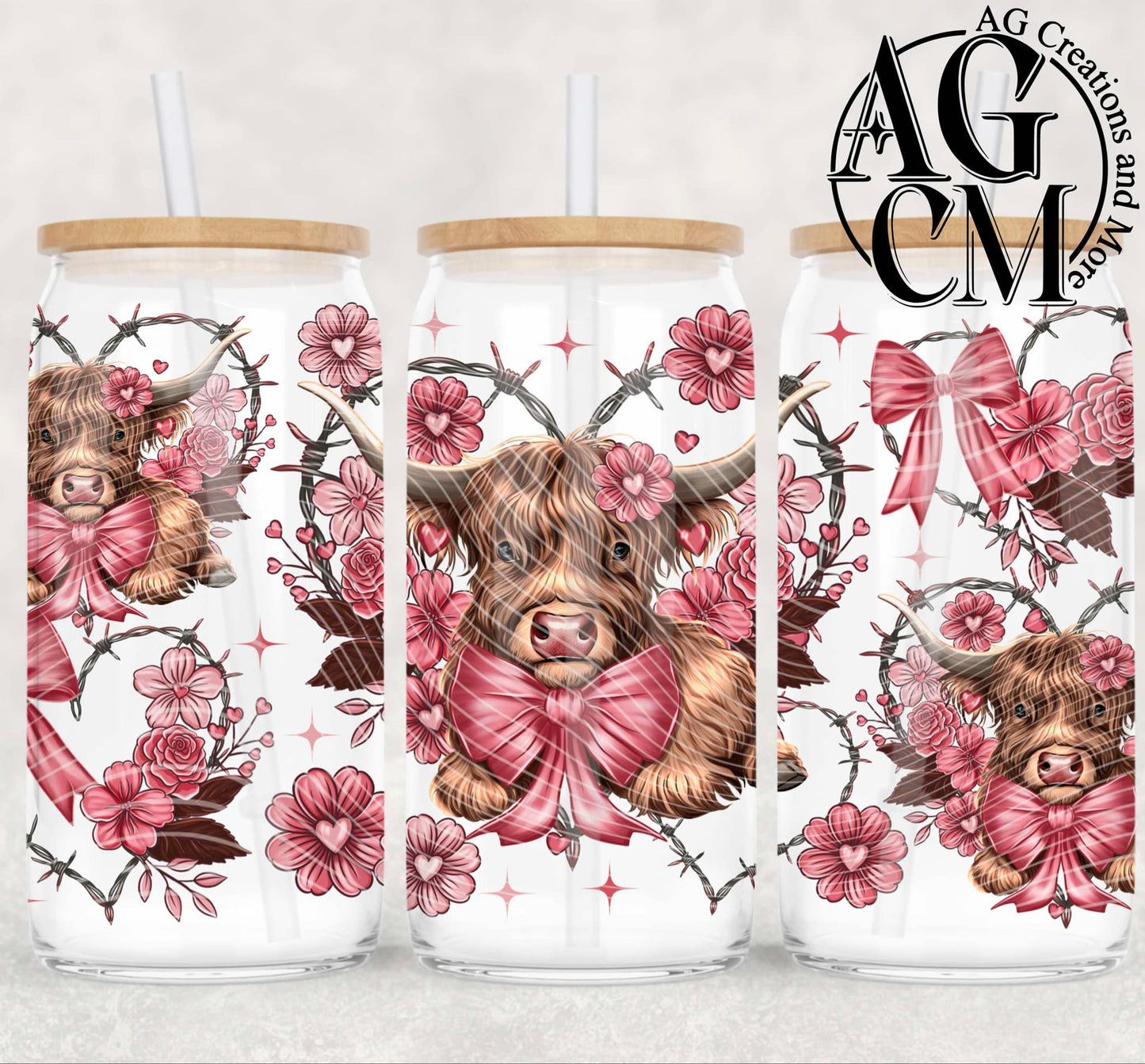 Highland Cow 16oz libby wrap