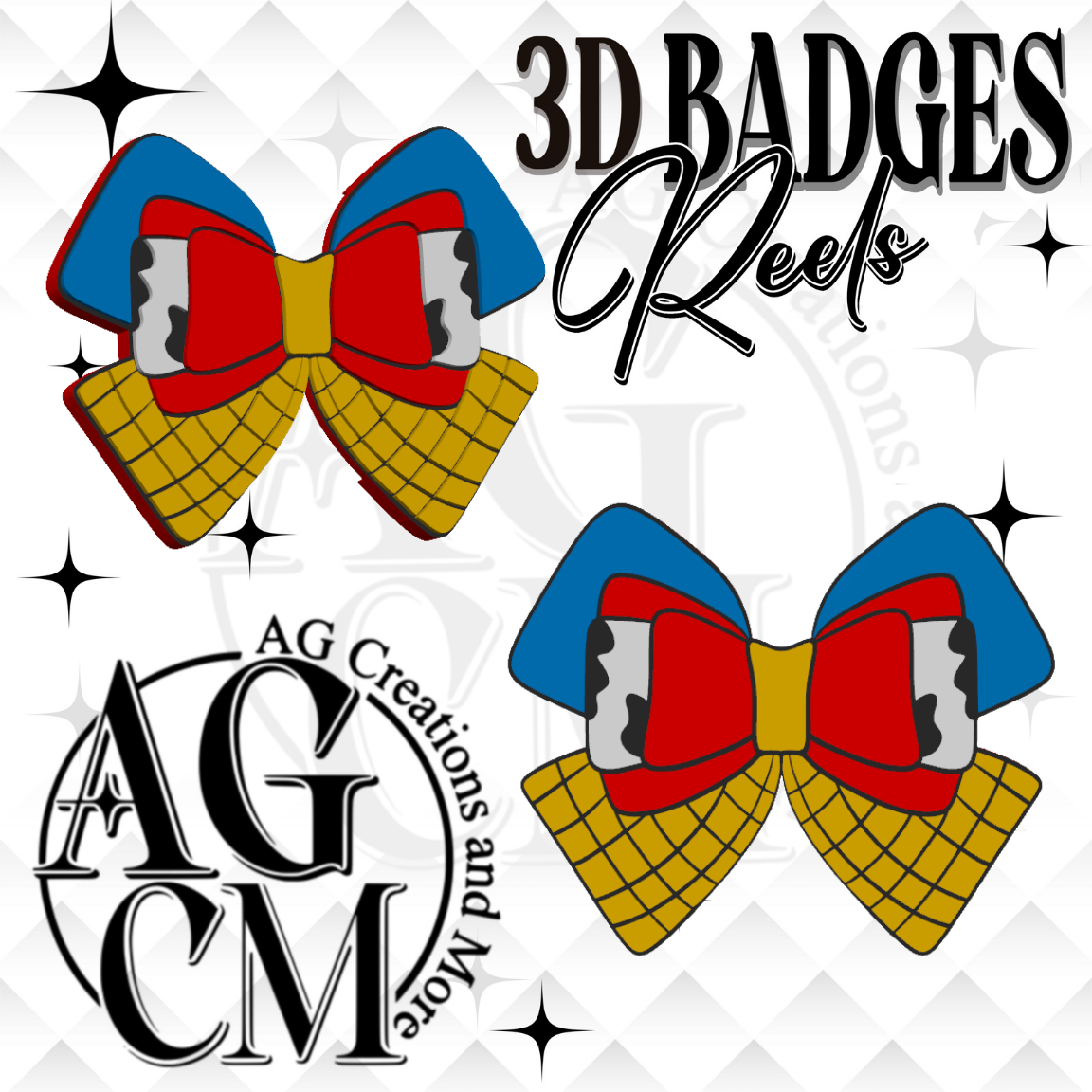 cowboy bow 3D Badges/ Reels (wholesale)