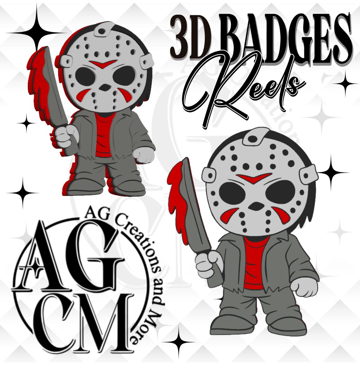 Scary Guy (Version 2) 3D Badges/ Reels 3MF File