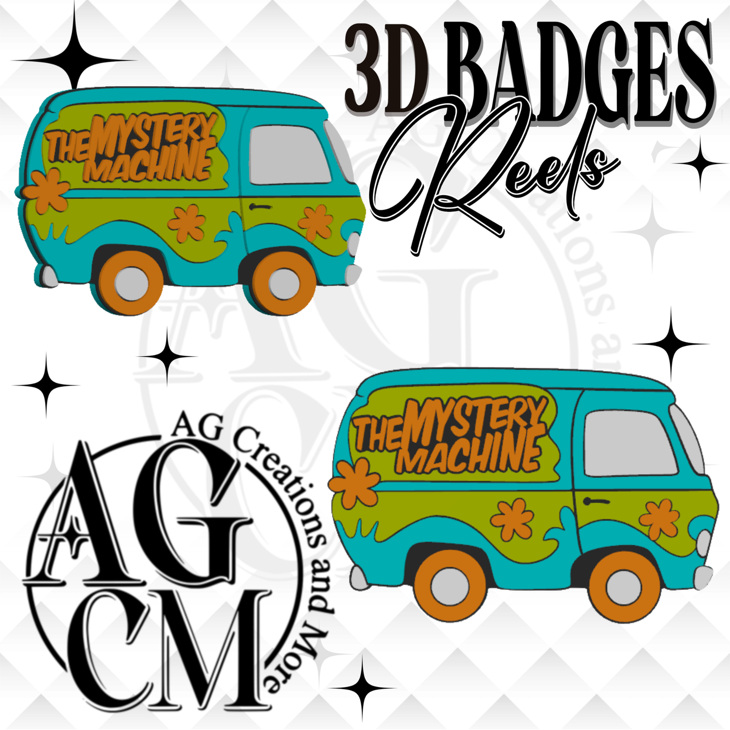 Mystery Van 3D Badges/ Reels 3MF File