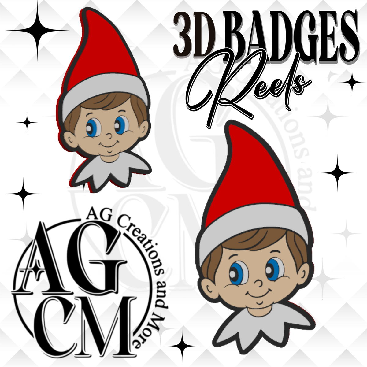 Naughty Elf 3D Badges/ Reels 3MF File