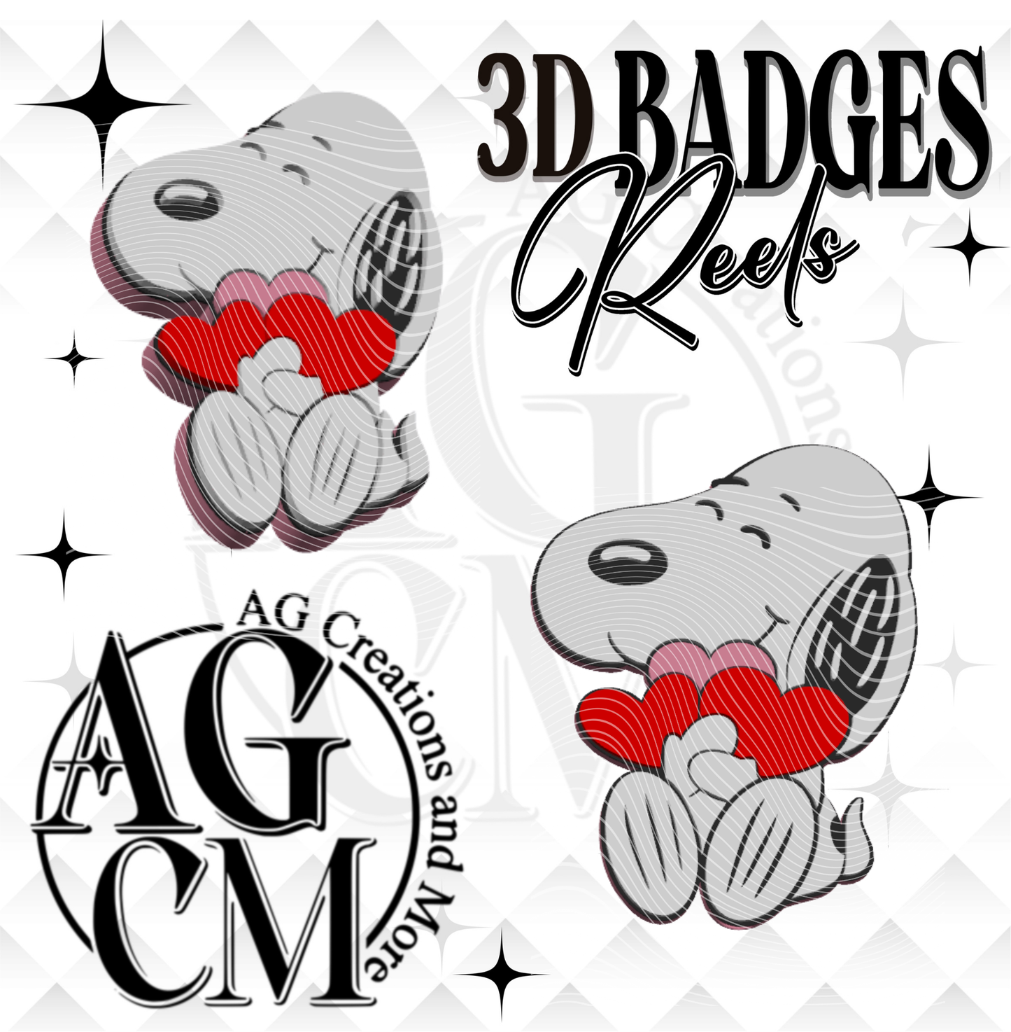 Puppy 3D Badges/ Reels (wholesale)