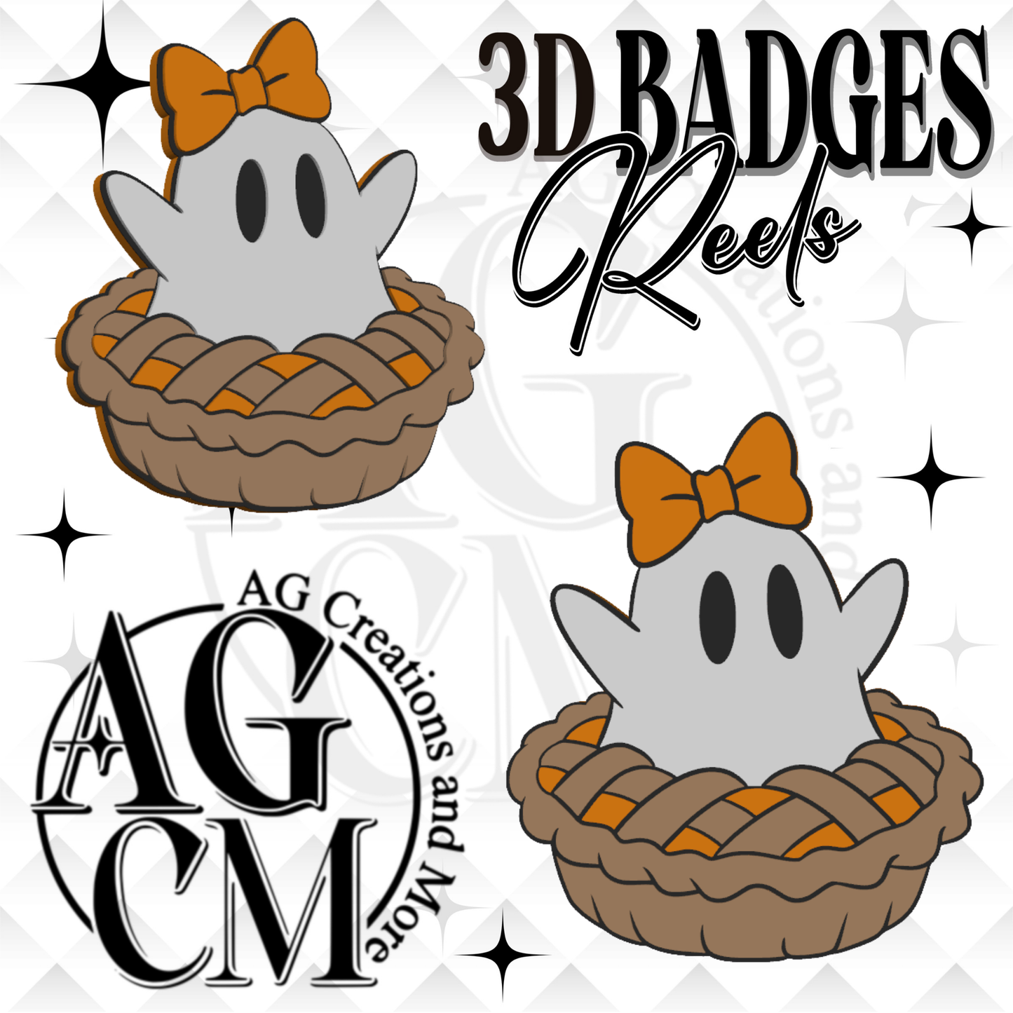 Ghost Pie 3D Badges/ Reels (wholesale)