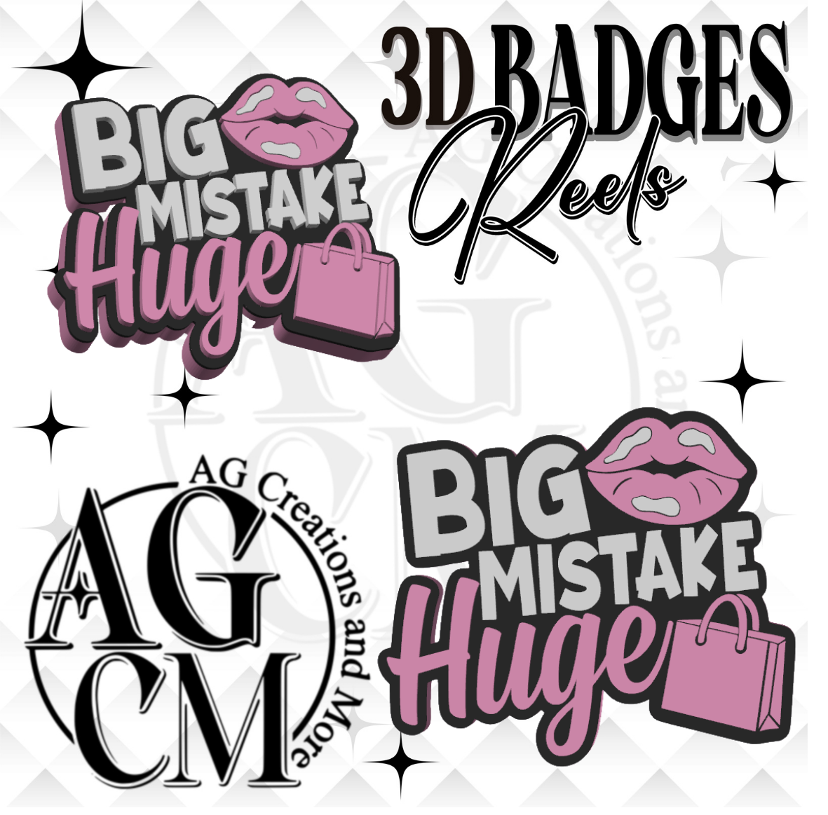 Big Mistake huge 3D Badges/ Reels (wholesale)