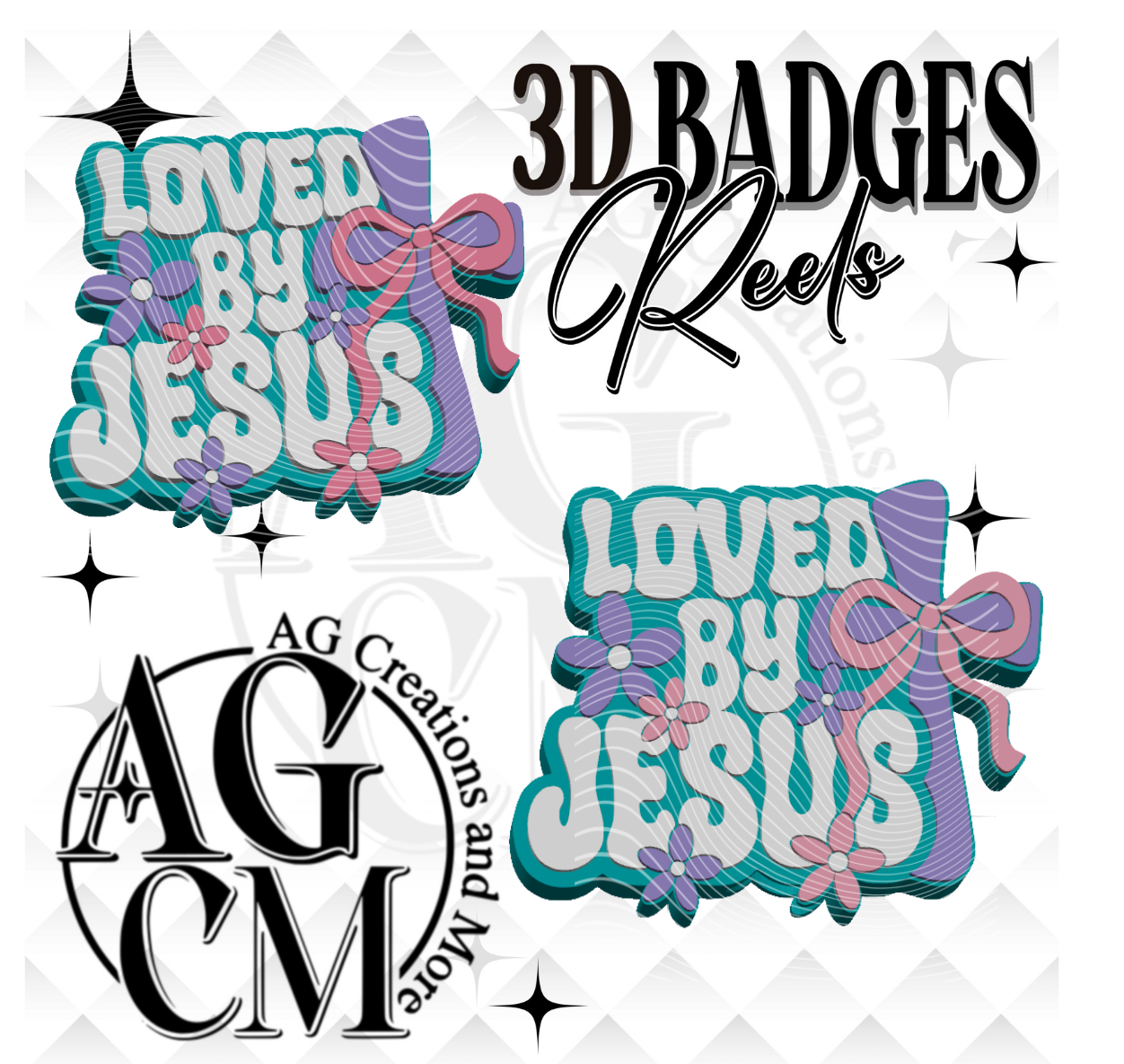 Loved By Jesus Badges/ Reels (wholesale)