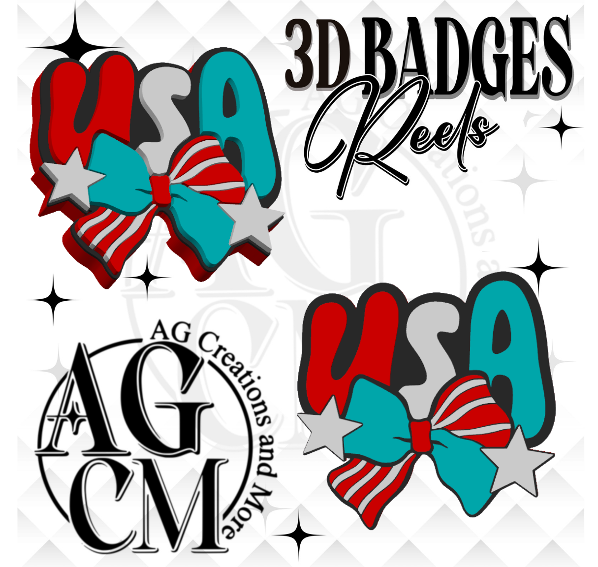 USA 3D Badges/ Reels (wholesale)