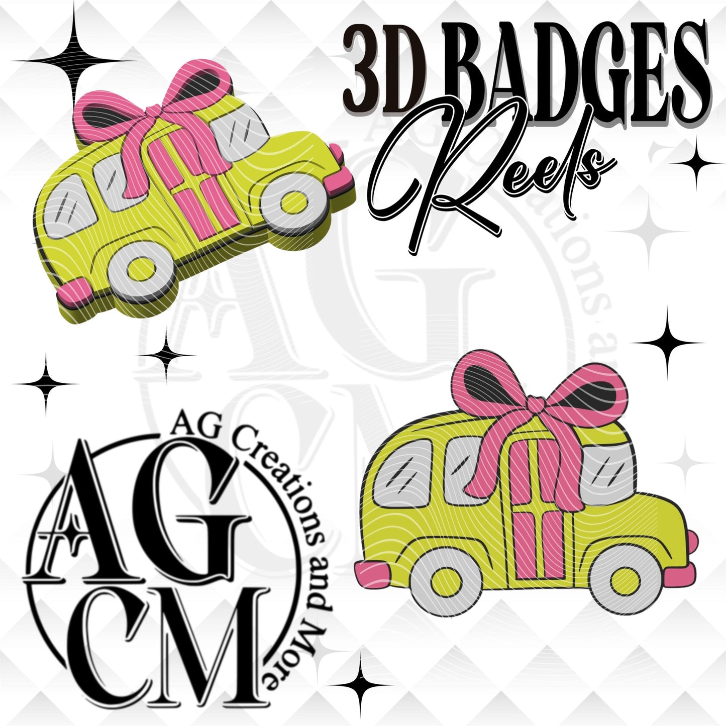 Cute Bus 3D Badges/ Reels (wholesale)