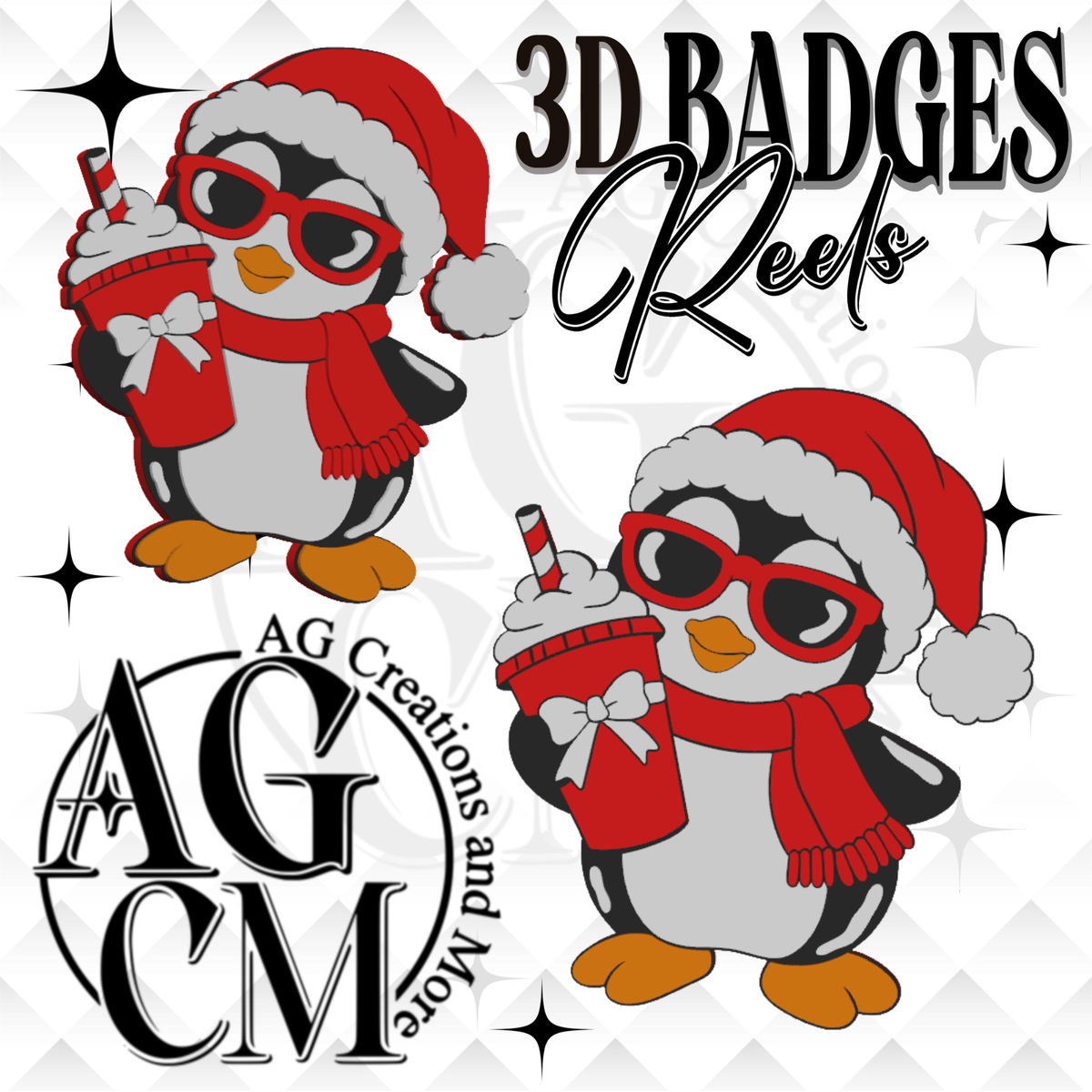 Penguin 3D Badges/ Reels (wholesale)