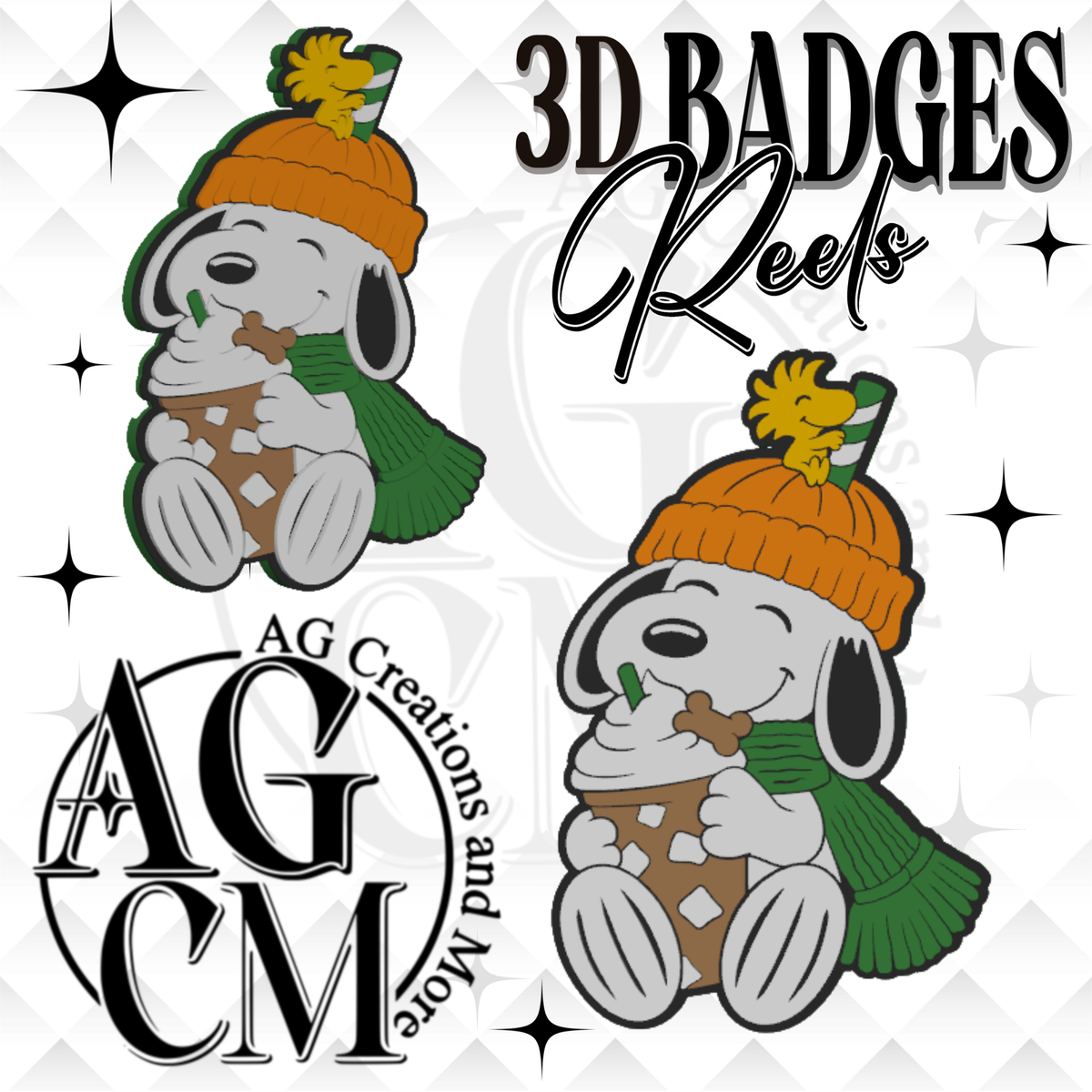 Green Pup 3D Badges/ Reels (wholesale)