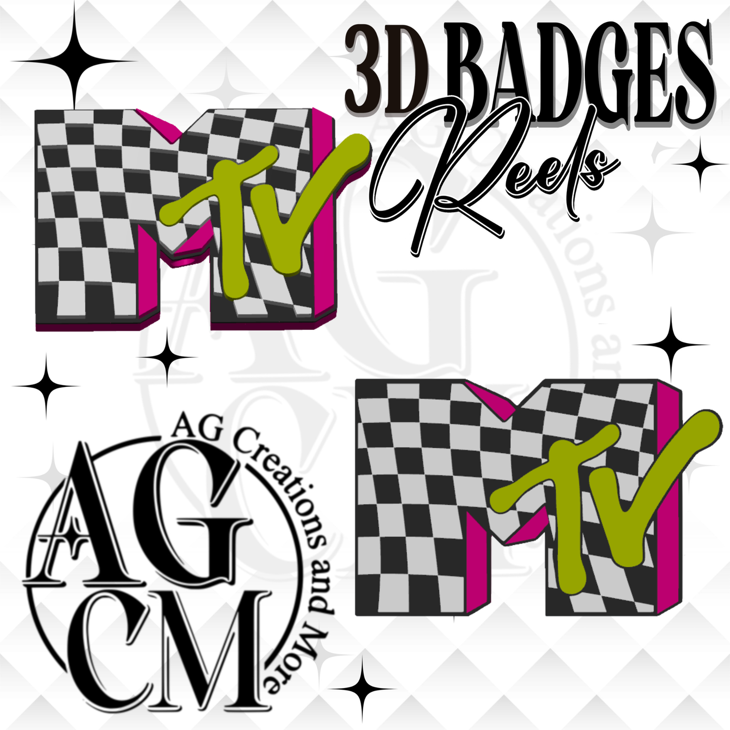 M tv 3D Badges/ Reels 3MF File