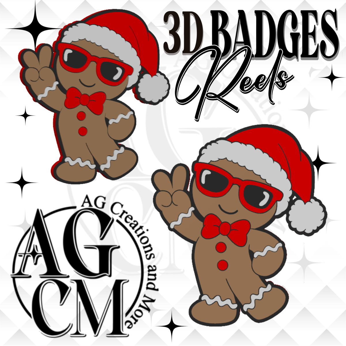 Gingerbread 3D Badges/ Reels 3MF File