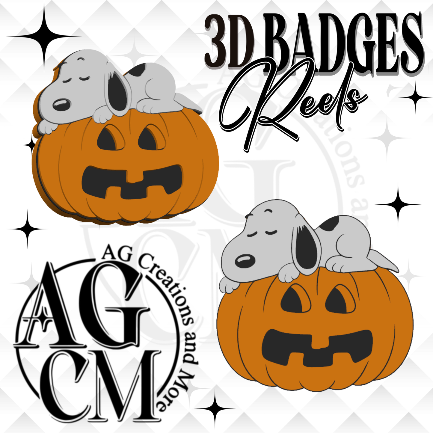 Pumpkin Pup 3D Badges/ Reels 3MF File