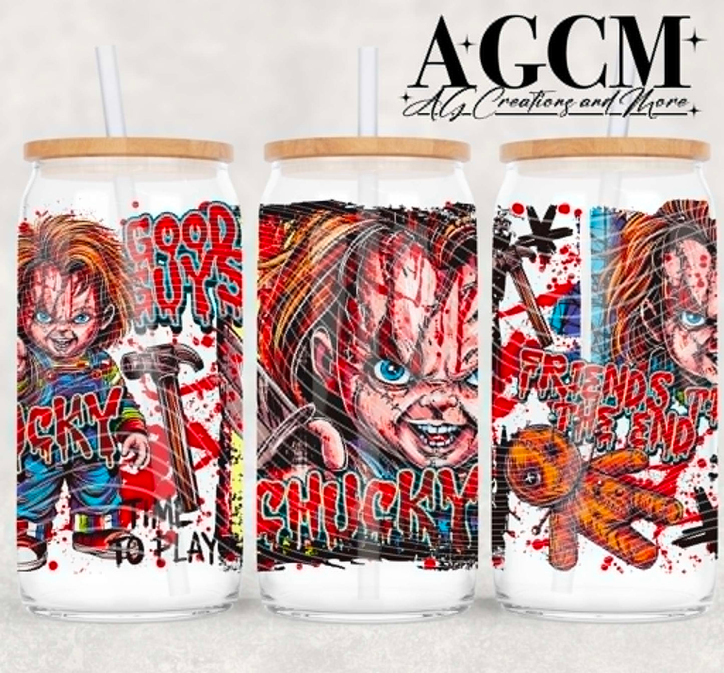 Creepy Doll 16oz Libby wrap PNG