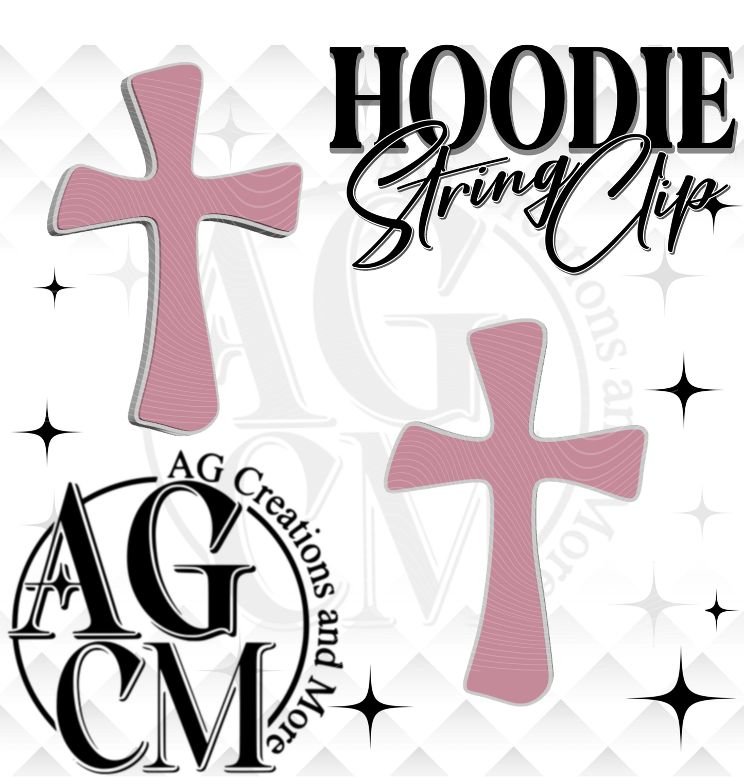 pink cross Hoodie String Slide Clip (wholesale)