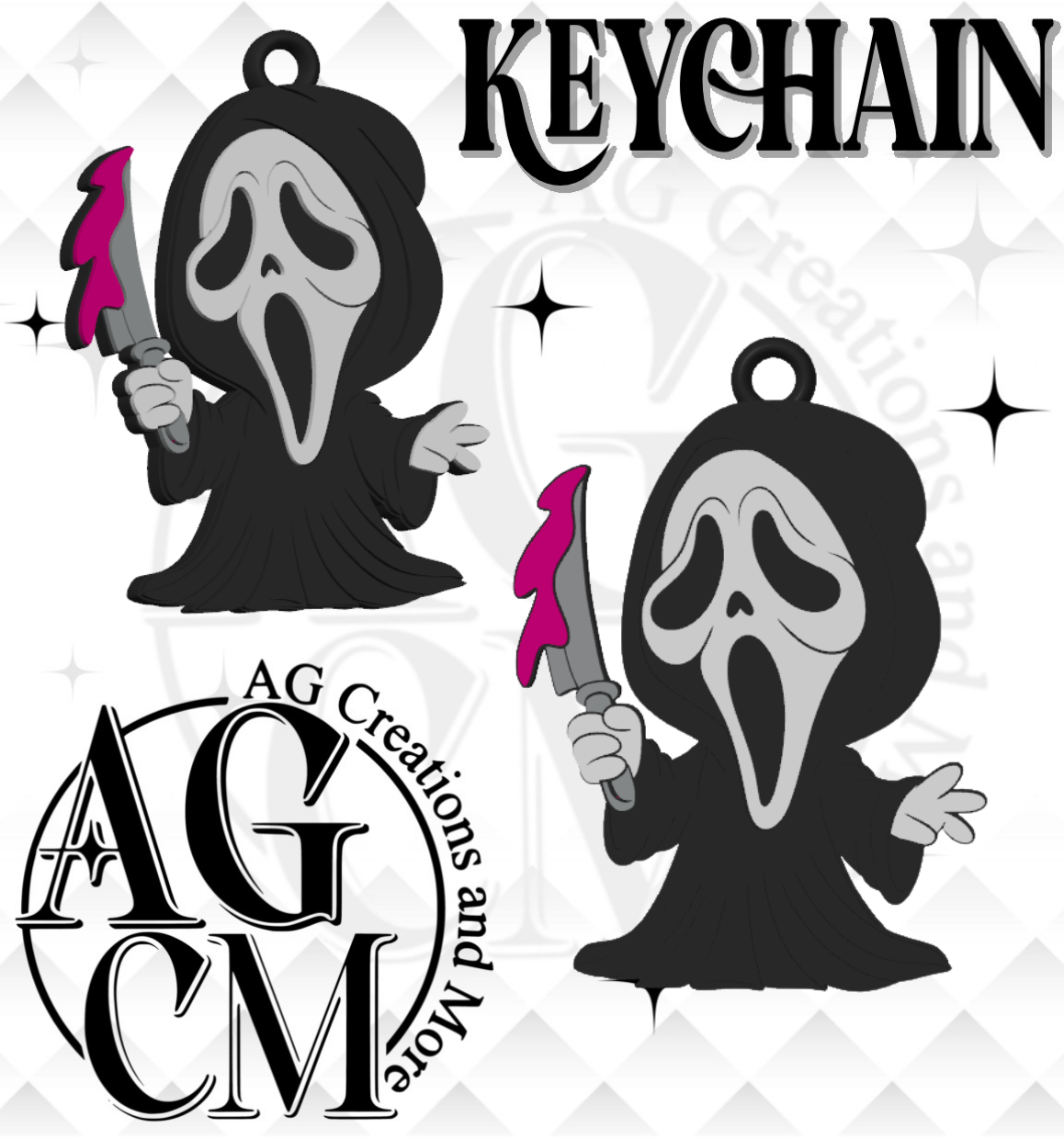 ghost F pink 3D Keychain (wholesale)