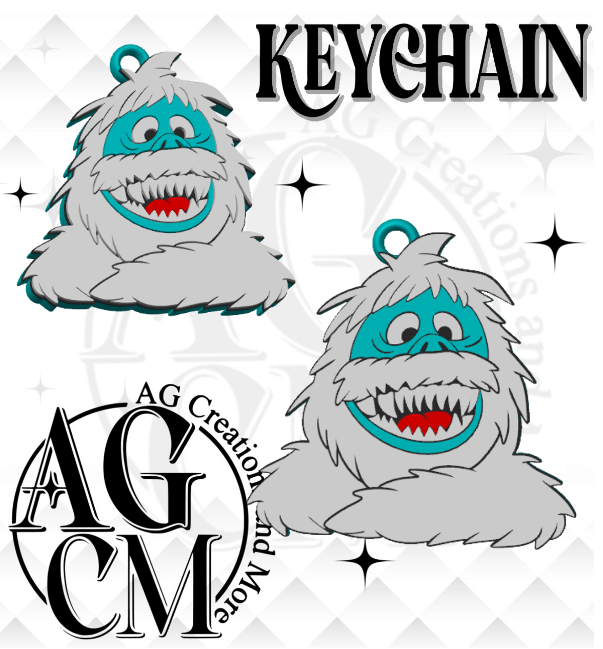 Snow Monster 3D Keychain (wholesale)