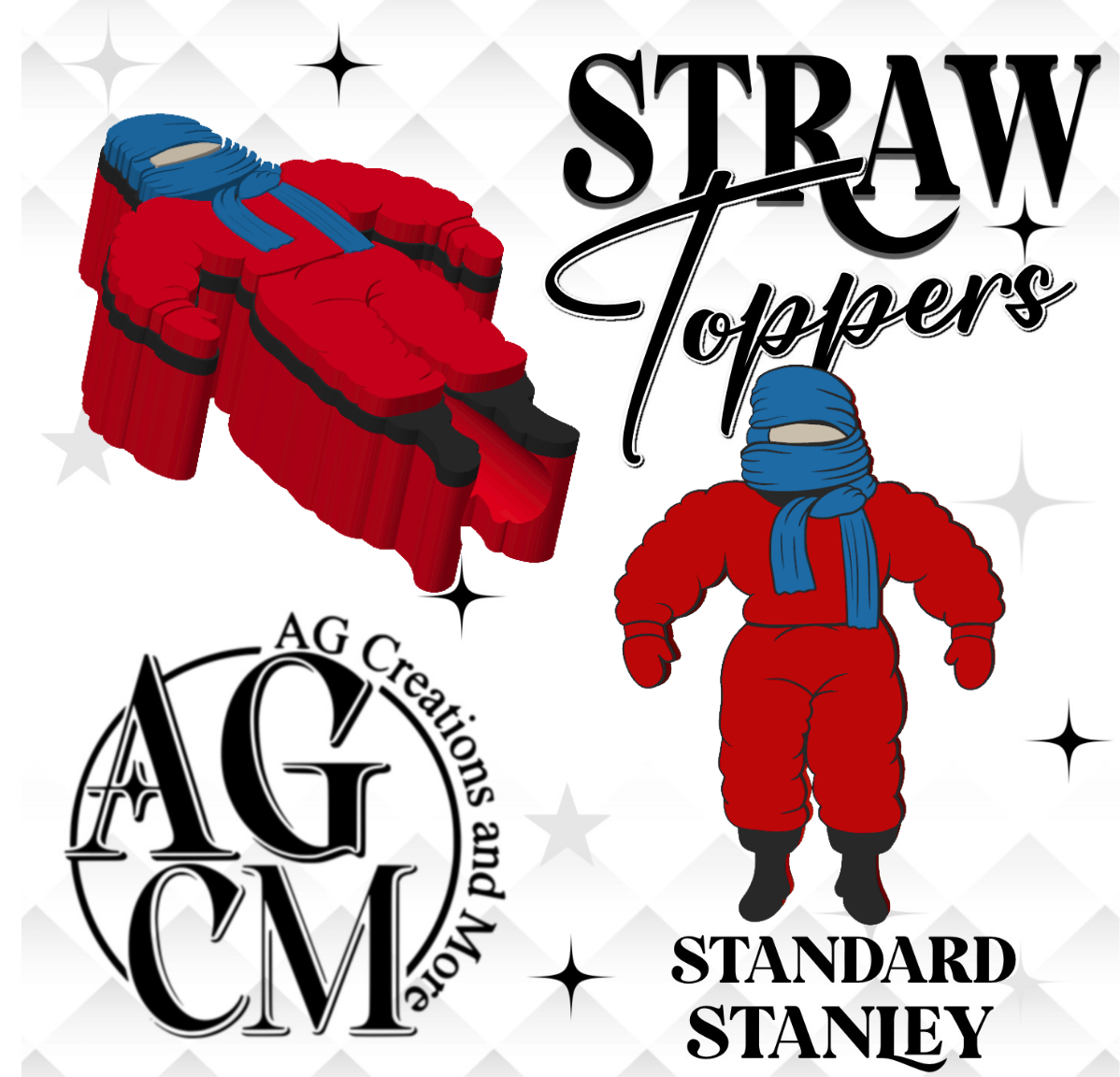 Brother 3D Straw Toppers