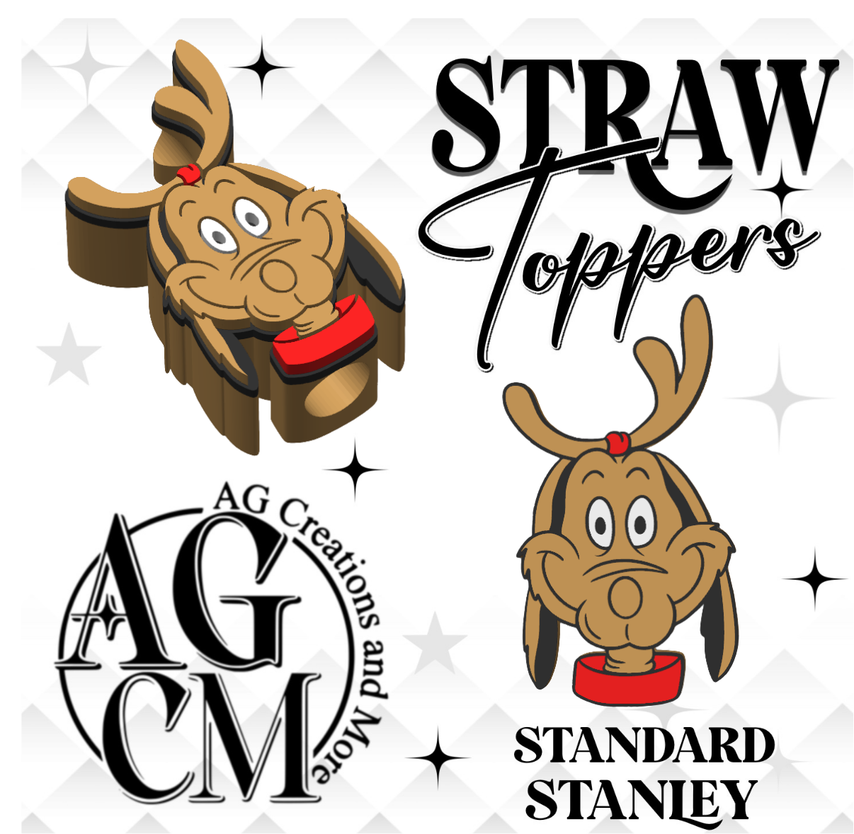 Max 3D Straw Toppers