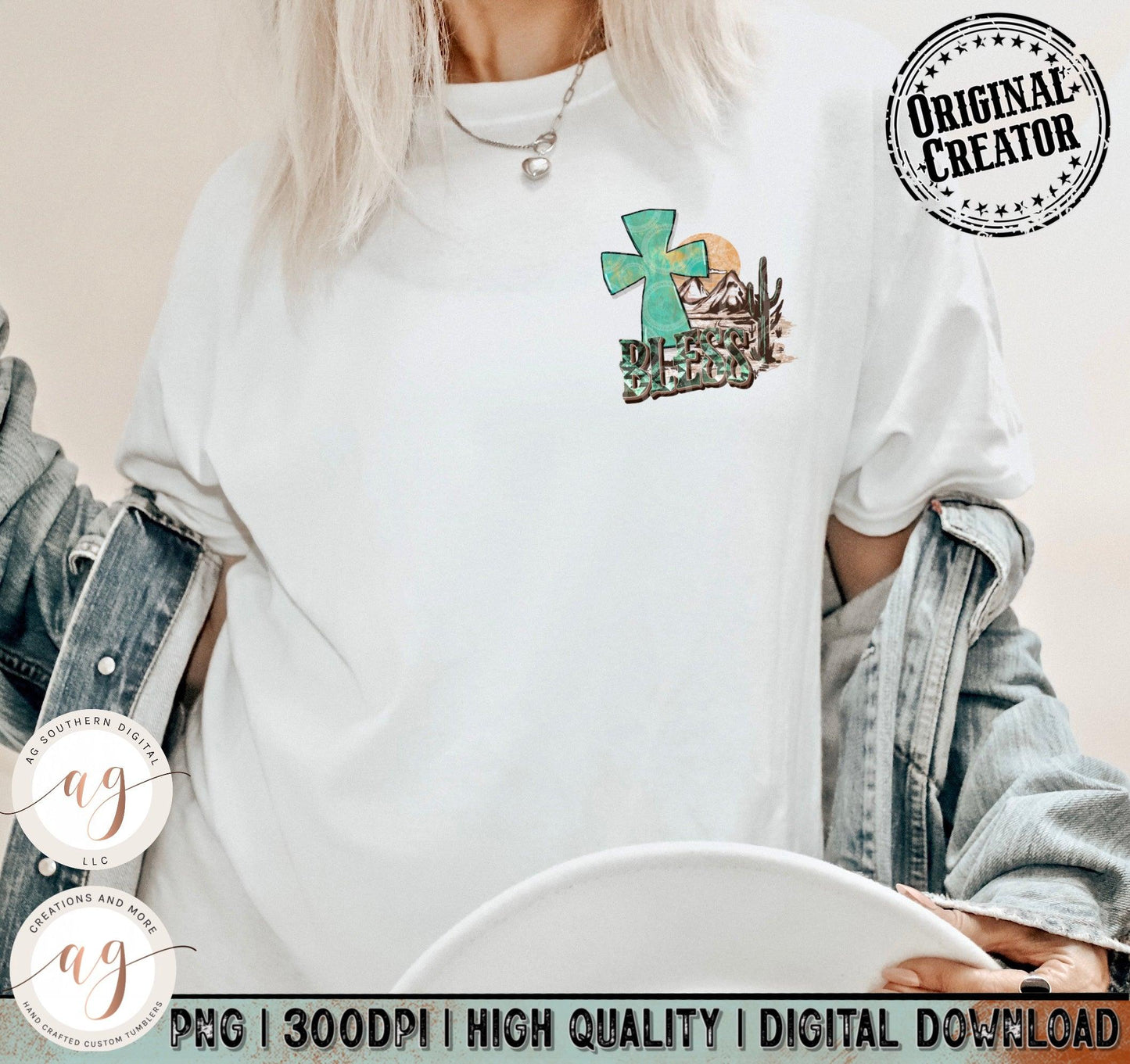 Western Cowgirl Bless Your Heart Png Pocket Set