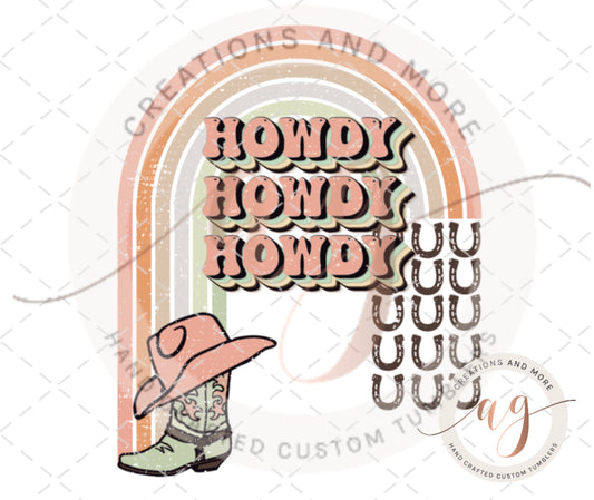Western Cowboy Boot "Howdy Howdy Howdy " Sublimation | PNG