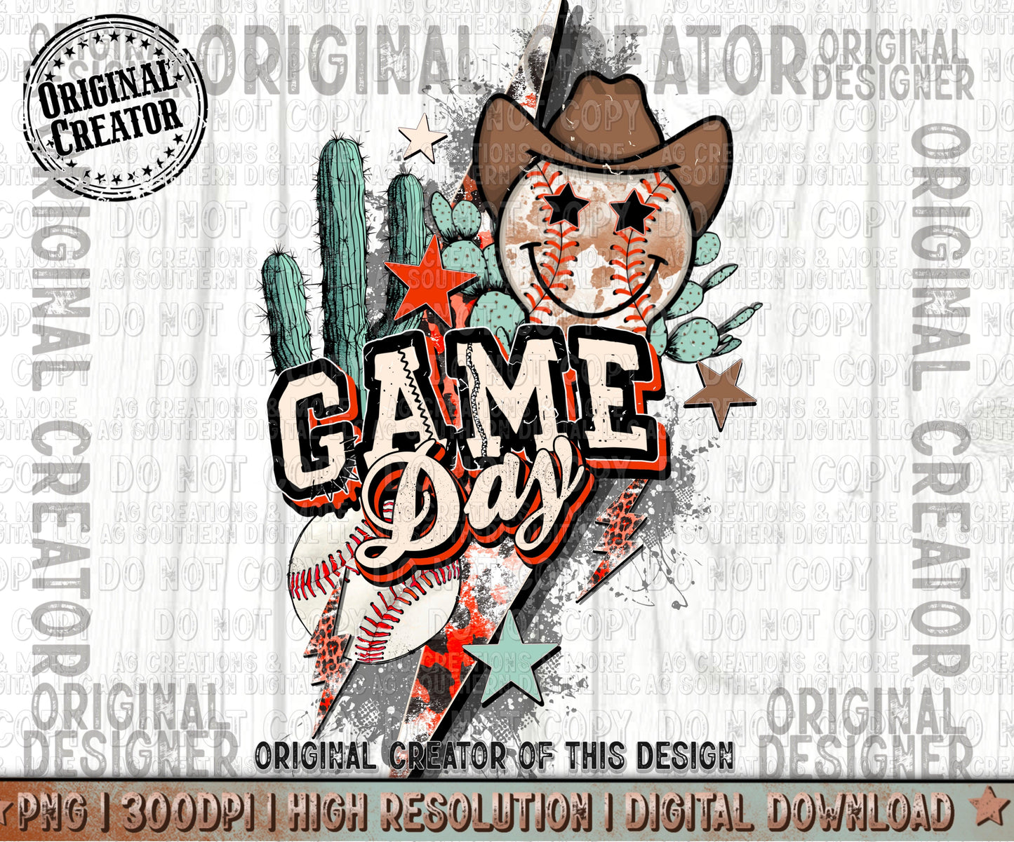 Western Baseball Mom Game Day Smiley Face Png